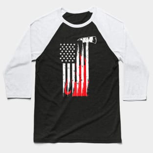 Firefighter Usa Flames And Axe Patriot Vintage Design Tee Baseball T-Shirt